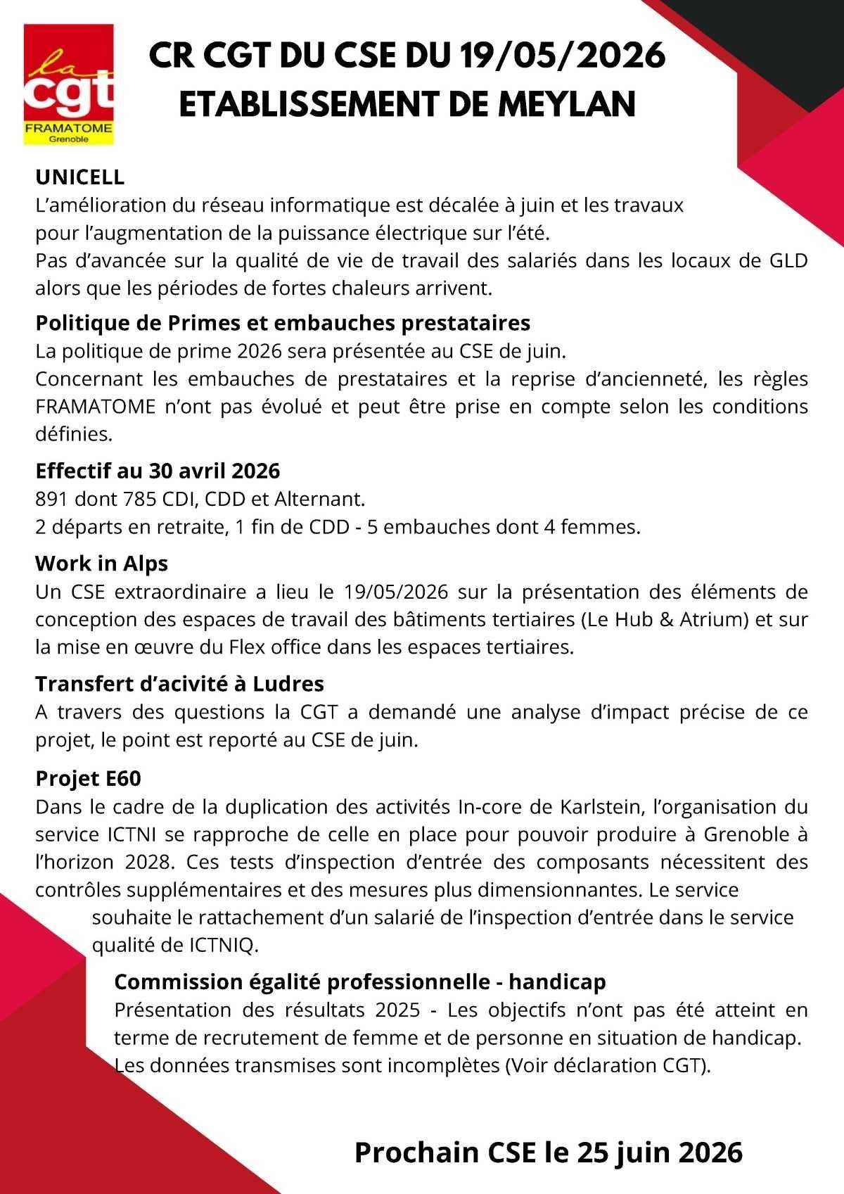 CR CGT du CSE du 19 mai 2026 