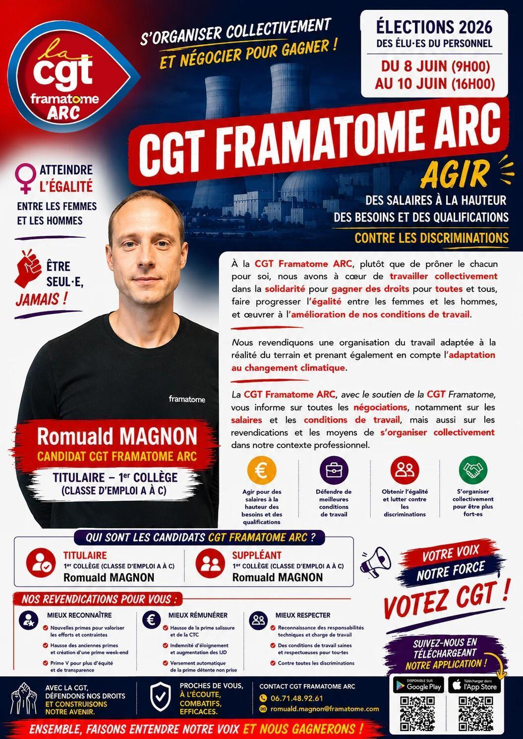 🔴 Chaque voix compte, votez CGT Framatome ARC