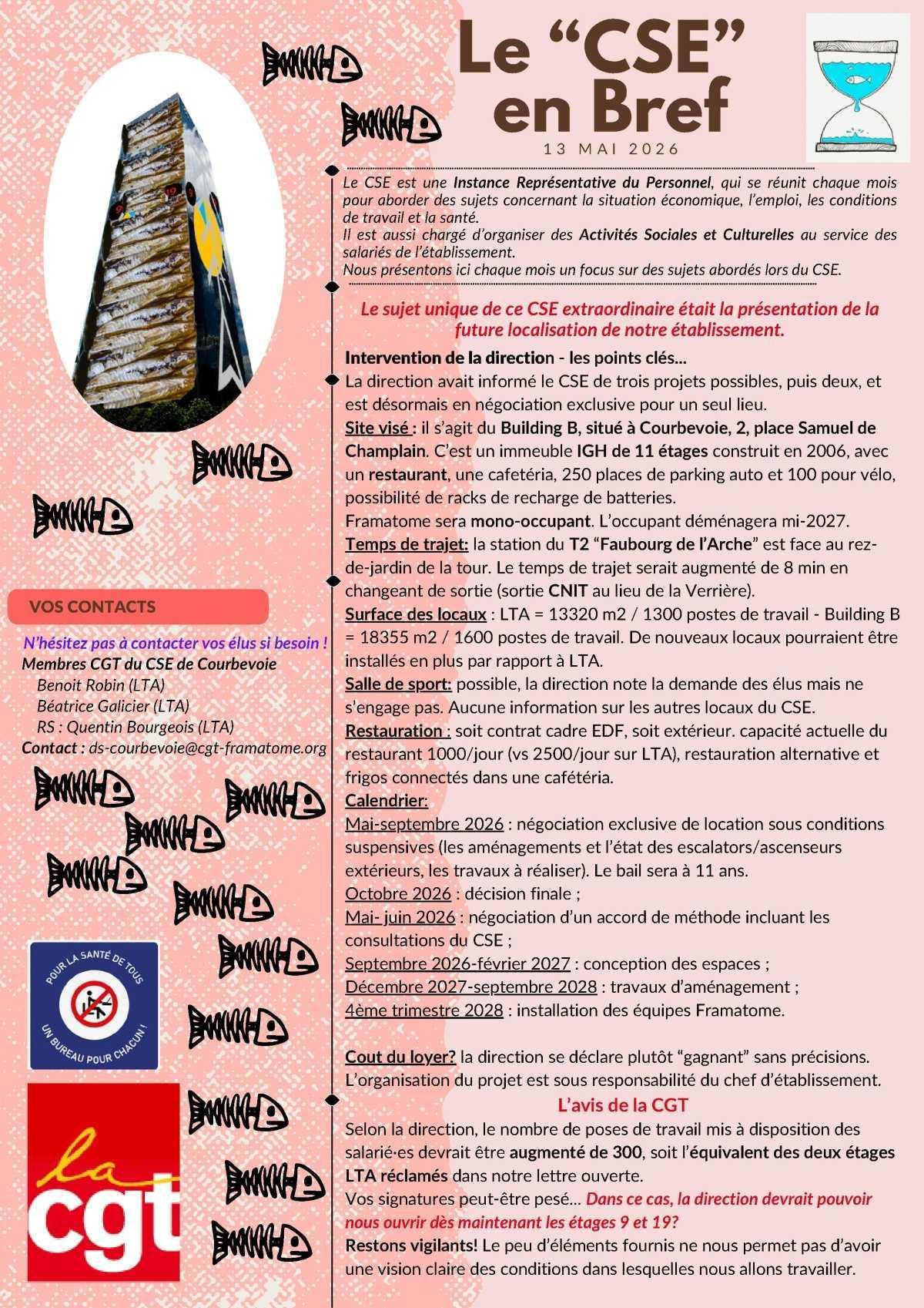 Le Bref CGT du CSE extraordinaire du 13 Mai 2026