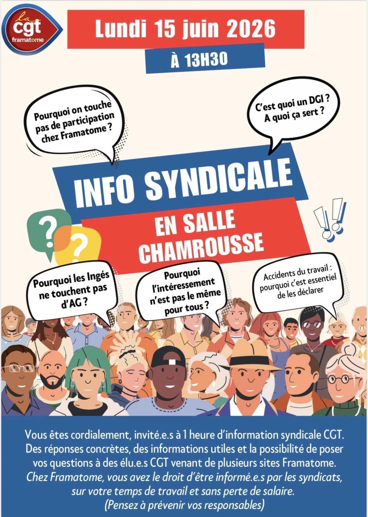 📢 Info syndicale CGT Framatome Jarrie