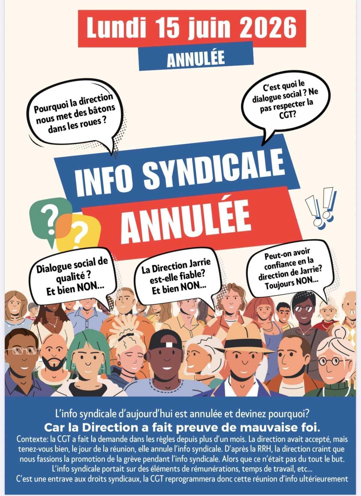 🚨 INFO SYNDICALE ANNULÉE 🚨