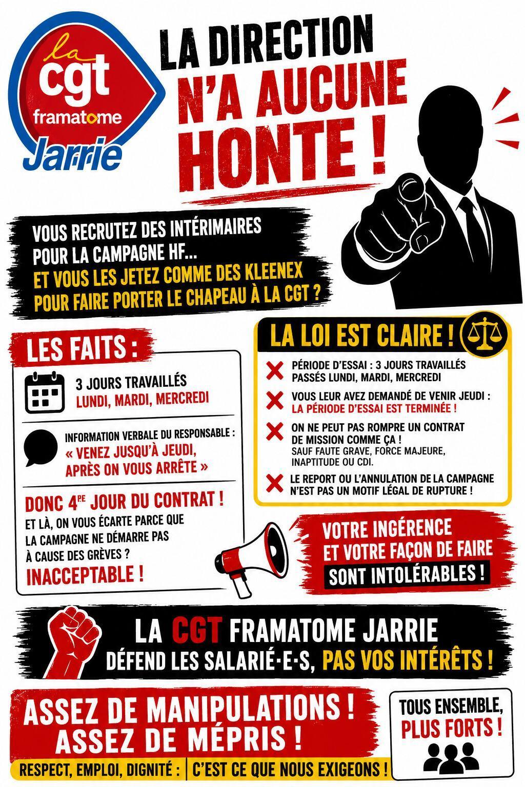 LA DIRECTION N’A AUCUNE HONTE !