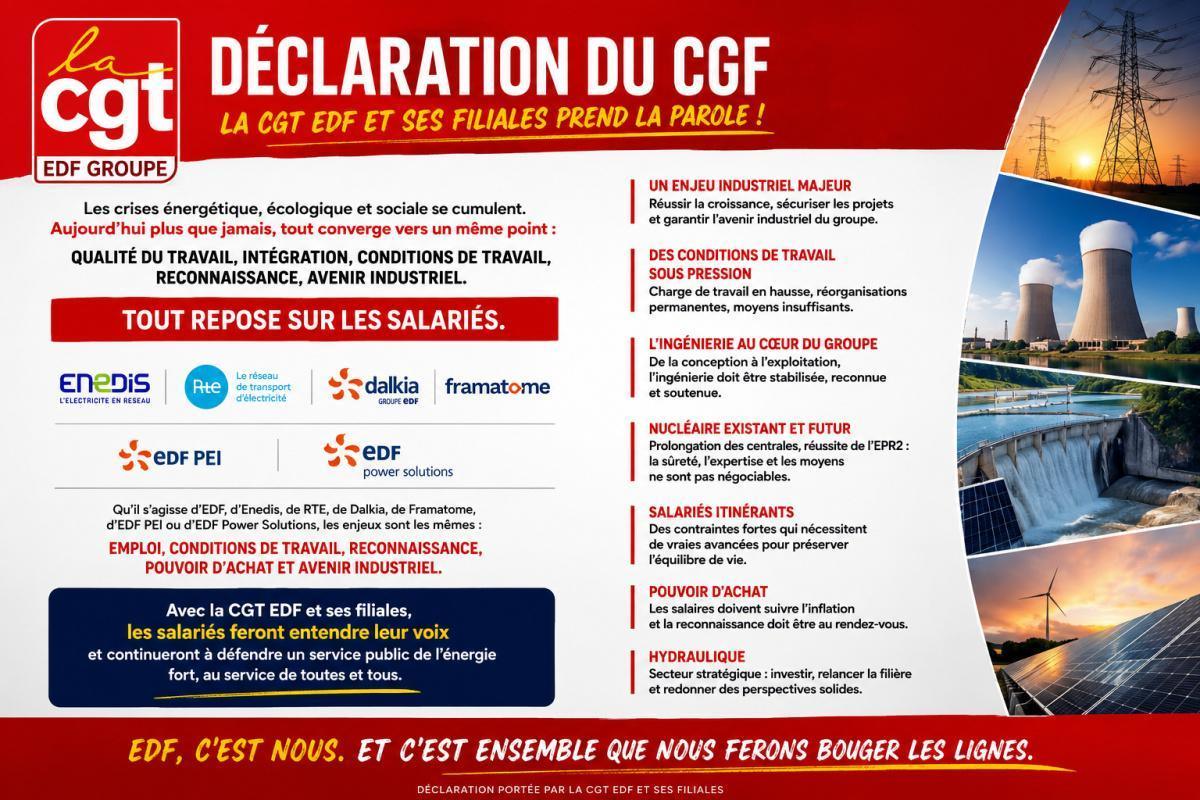 ✊Déclaration de la CGT au Comité Groupe France 🇫🇷 EDF