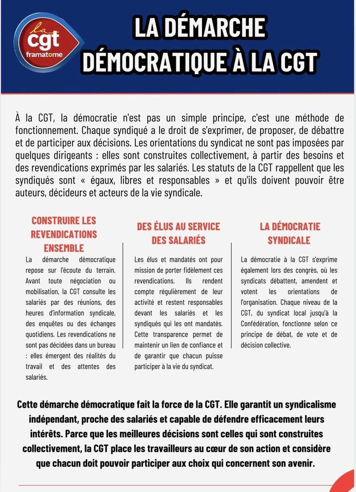La démarche démocratique à la CGT