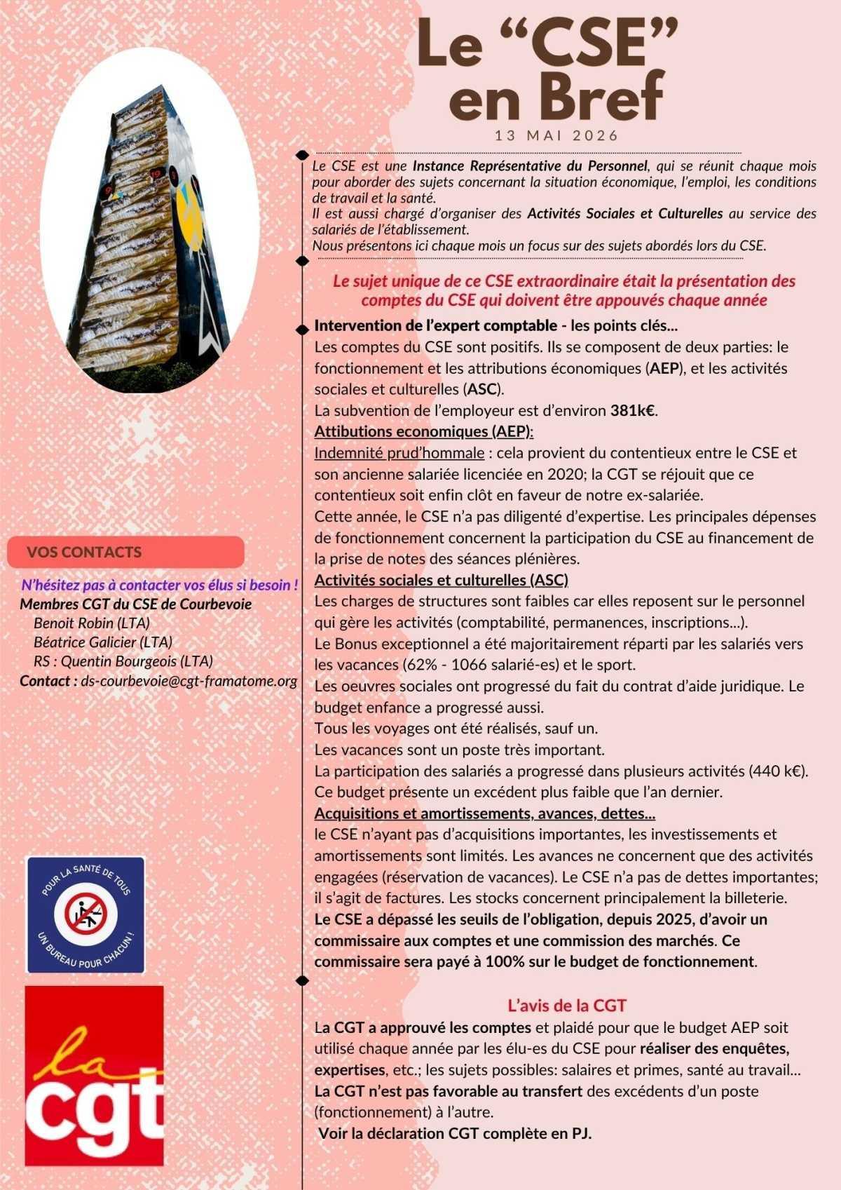 Le Bref CGT des CSE extraordinaire et ordinaire du 22 Juin 2026