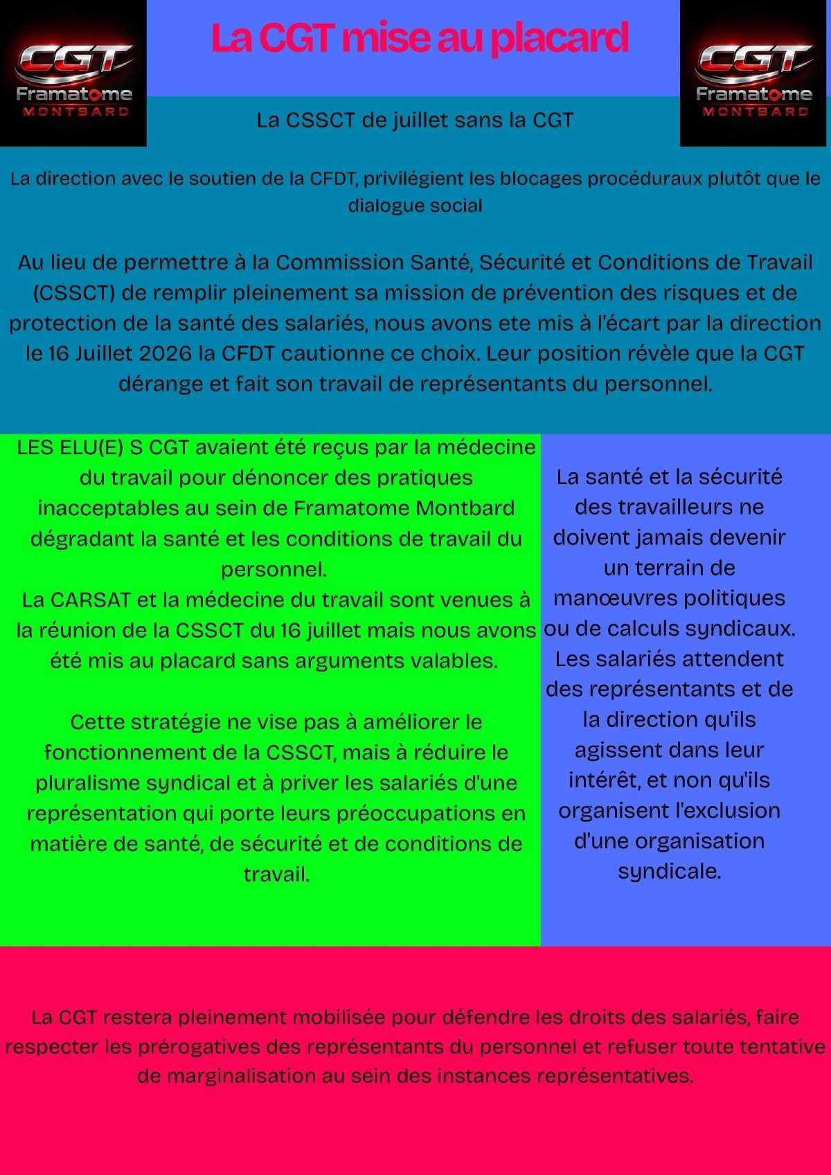 ⛔La CGT mise au placard!🚩