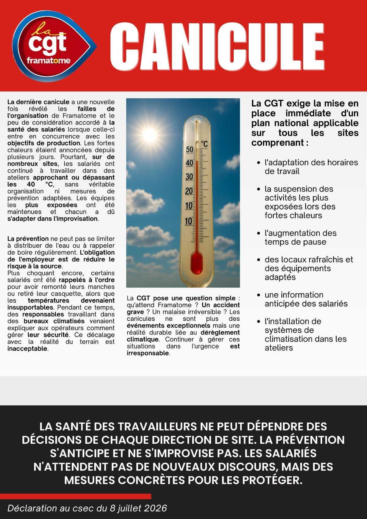 🔥Canicule: qu'attend la direction pour agir?