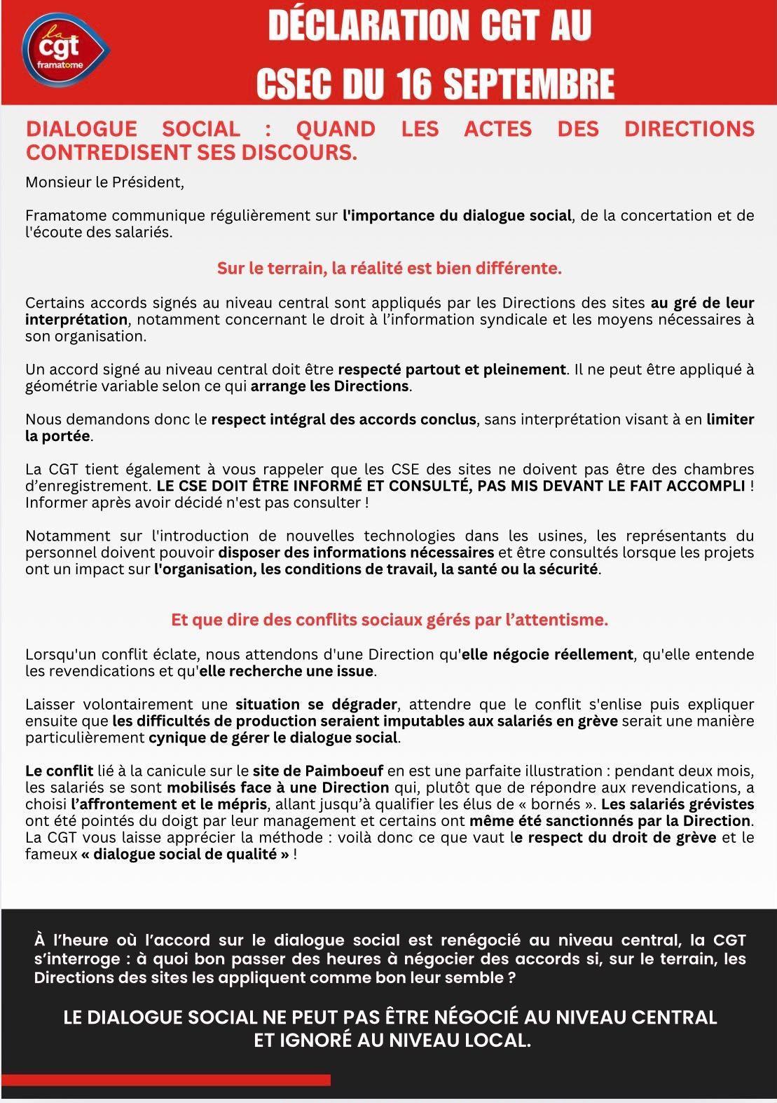 🔴 DIALOGUE SOCIAL : LES ACTES DOIVENT SUIVRE LES DISCOURS !