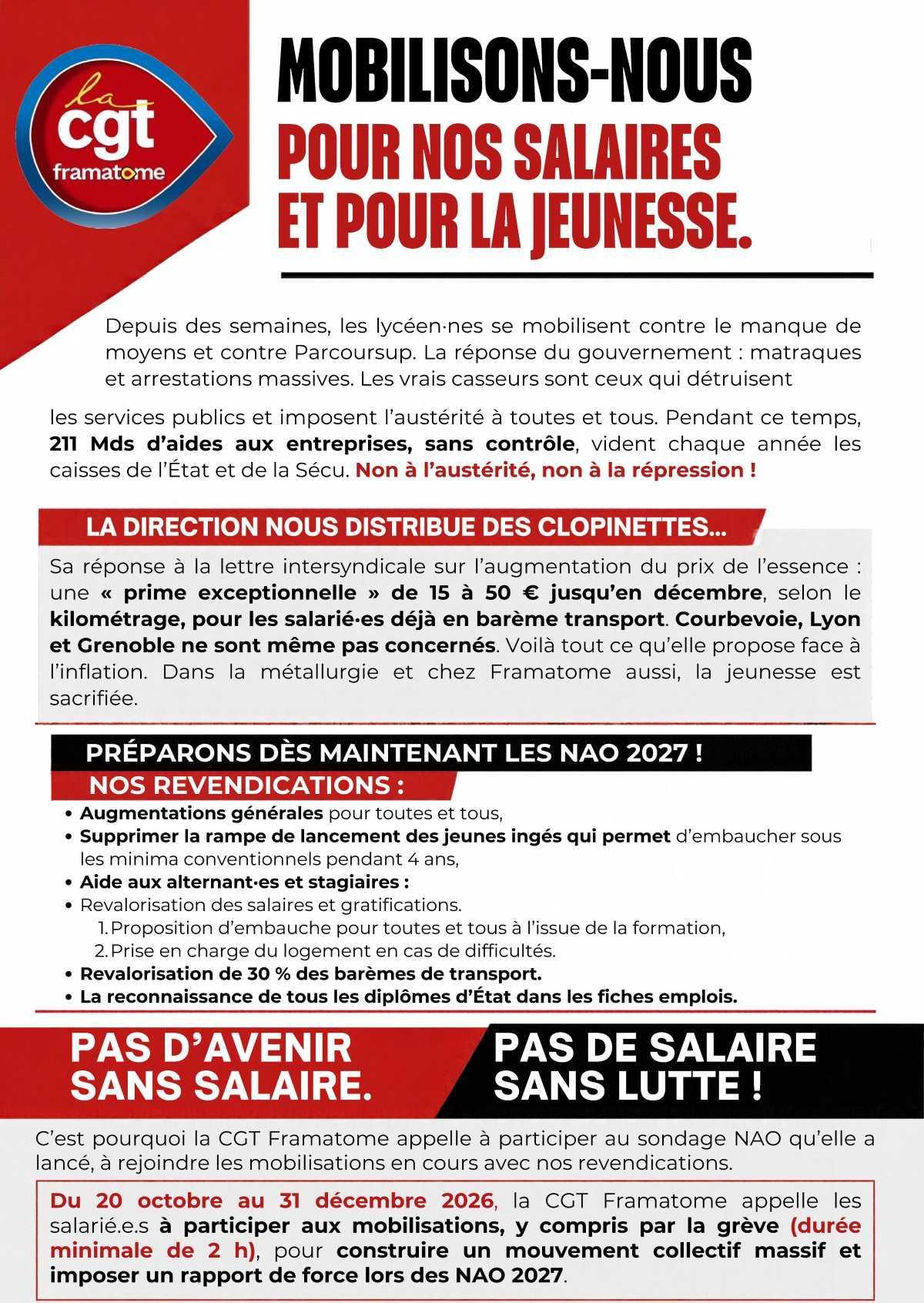 Mobilisons nous pour nos salaires et la jeunesse Mobilisons nous pour nos salaires et la jeunesse