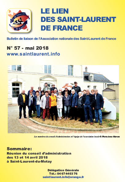 Lien n°57 - bulletin de liaison des Saint-Laurent-de-France - mai 2018