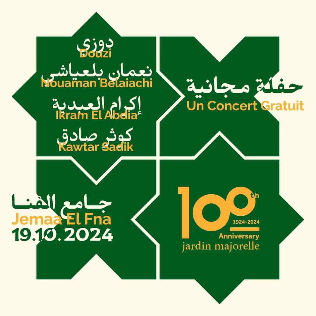 Concert à la place Jaâm El Fna du 100 Anniversaire du Jardin Majorelle