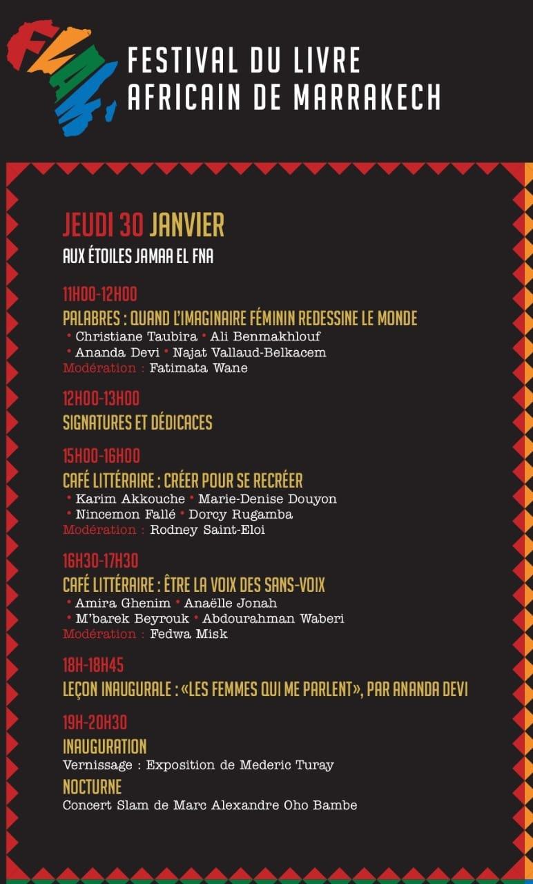 Programme de la 3ème édition du Festival du Livre Africain de Marrakech