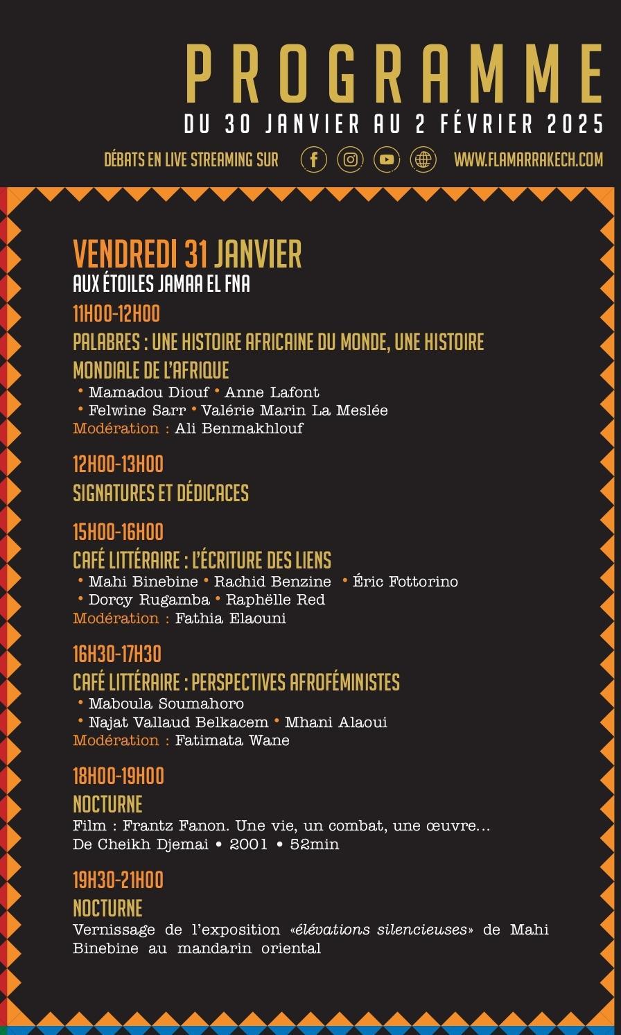 Programme de la 3ème édition du Festival du Livre Africain de Marrakech