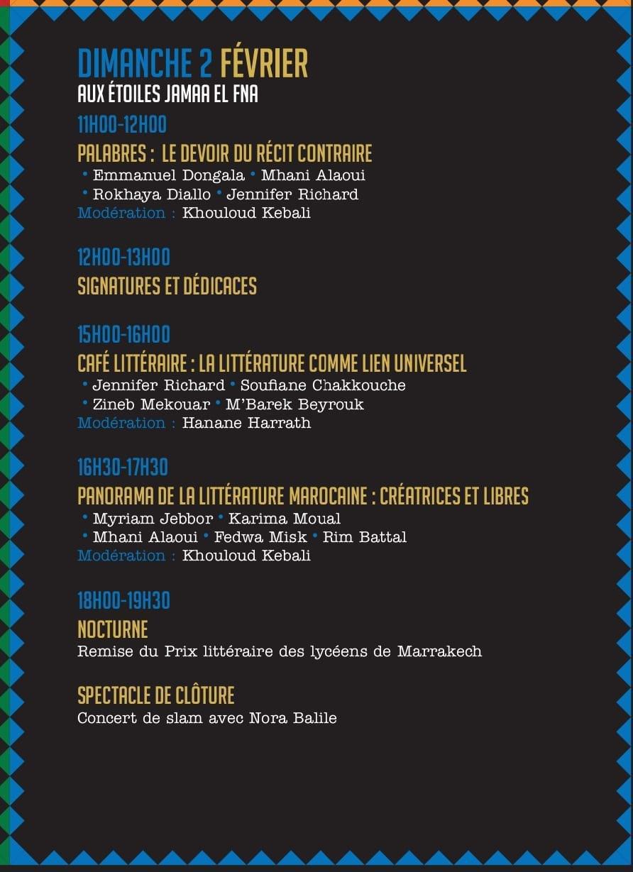 Programme de la 3ème édition du Festival du Livre Africain de Marrakech Programme de la 3ème édition du Festival du Livre Africain de Marrakech