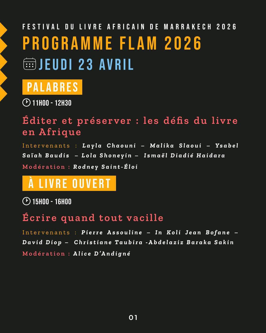 4ème édition du FLAM (Festival du Livre Africain de Marrakech)