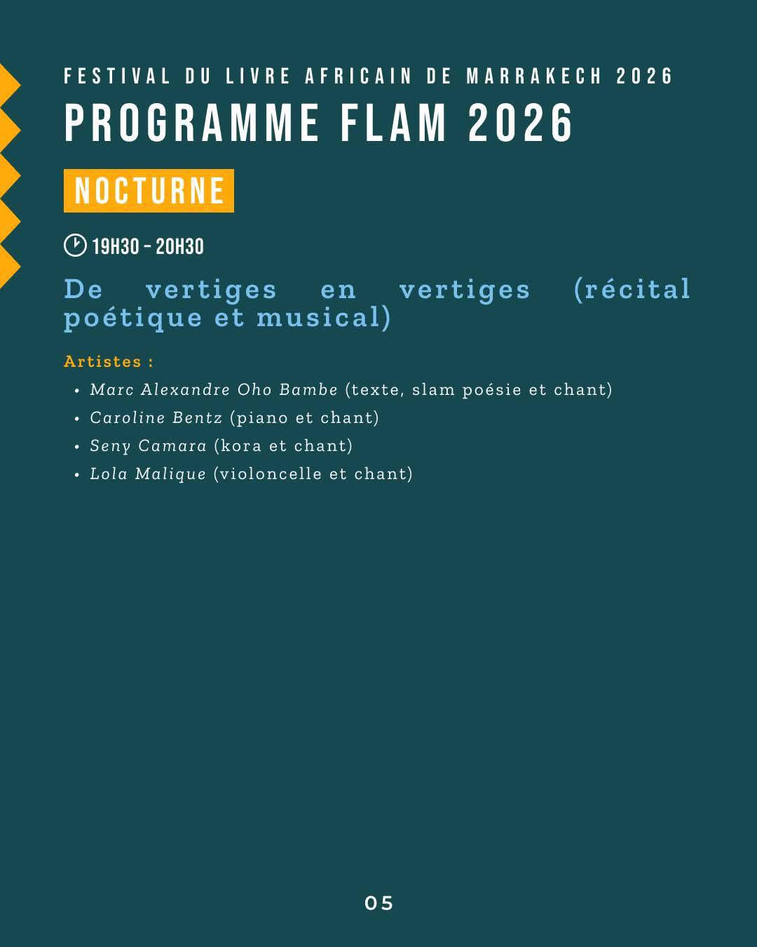 4ème édition du FLAM (Festival du Livre Africain de Marrakech)