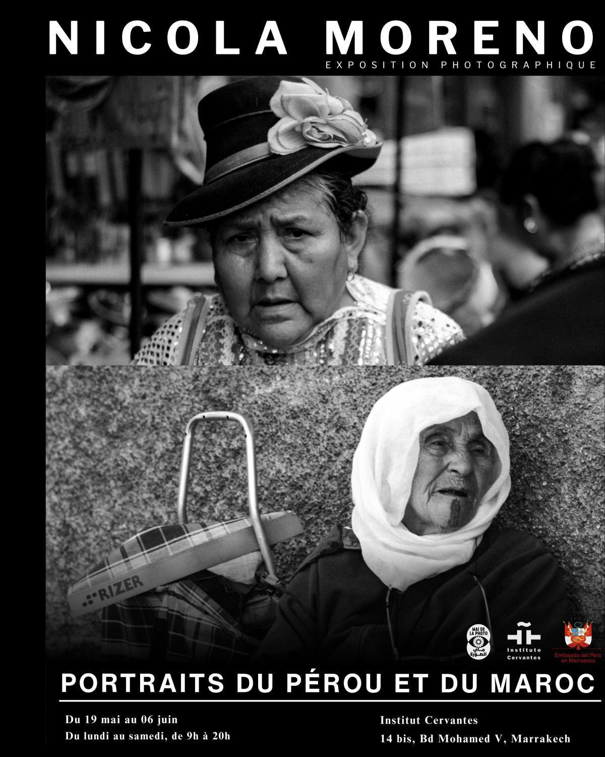*Retratos de Perú y Marruecos* du photographe péruvien *Nicola Moreno*au Cervantes Marrakech
