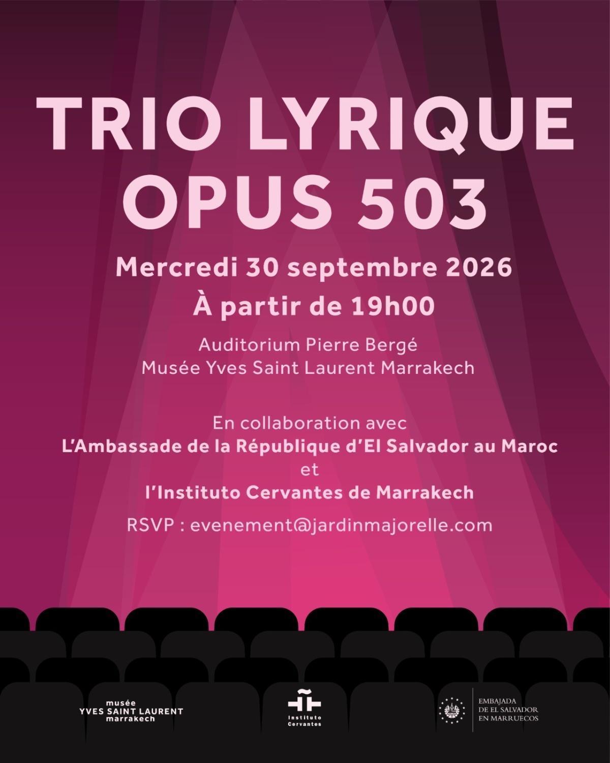 Trio lyrique opus 503 du Salvador à Marrakech