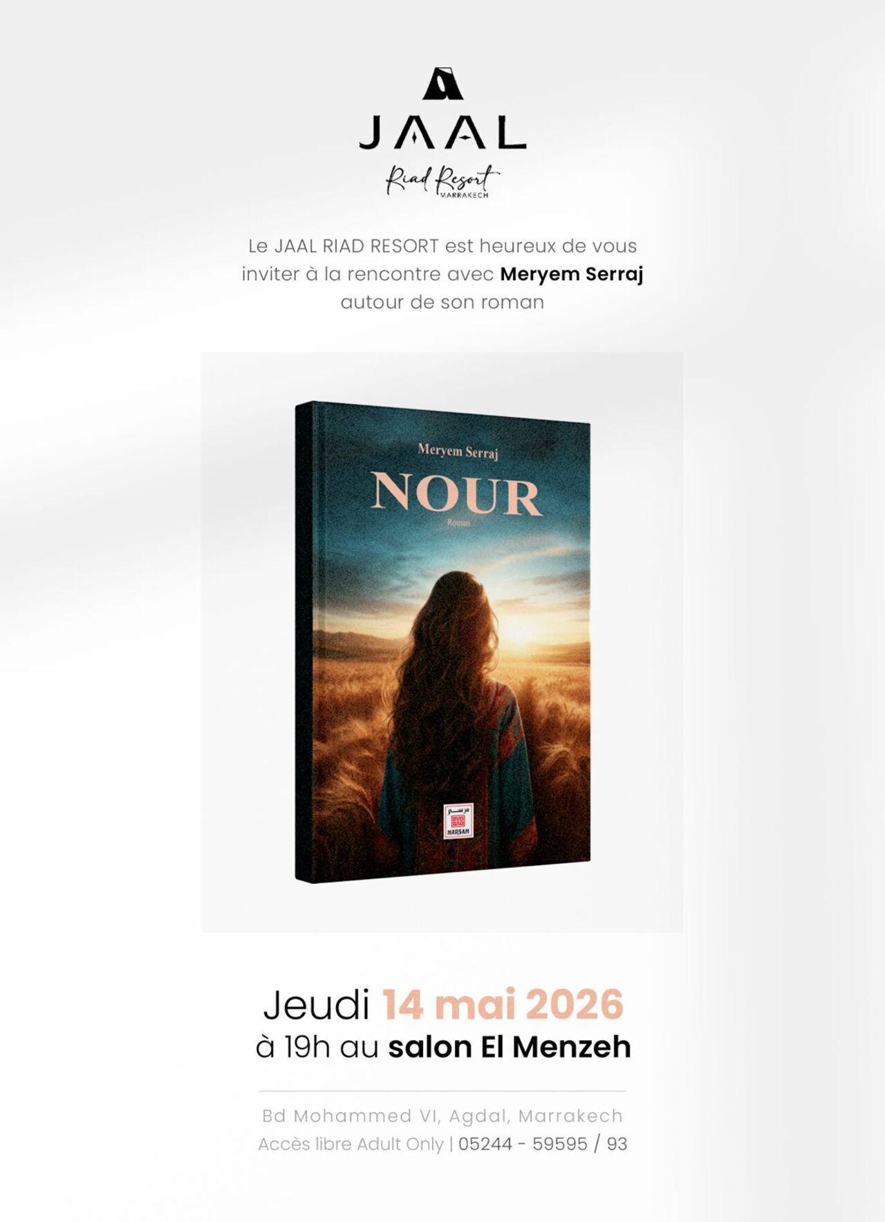 Rencontre avec Meryem Serraj autour de son roman Nour au JAAL and Resort