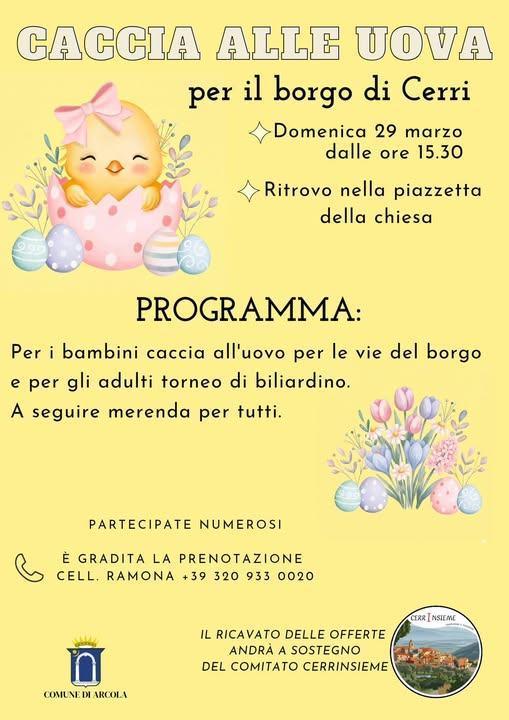 Caccia alle Uova per il borgo di Cerri (dalle ore 15.30)