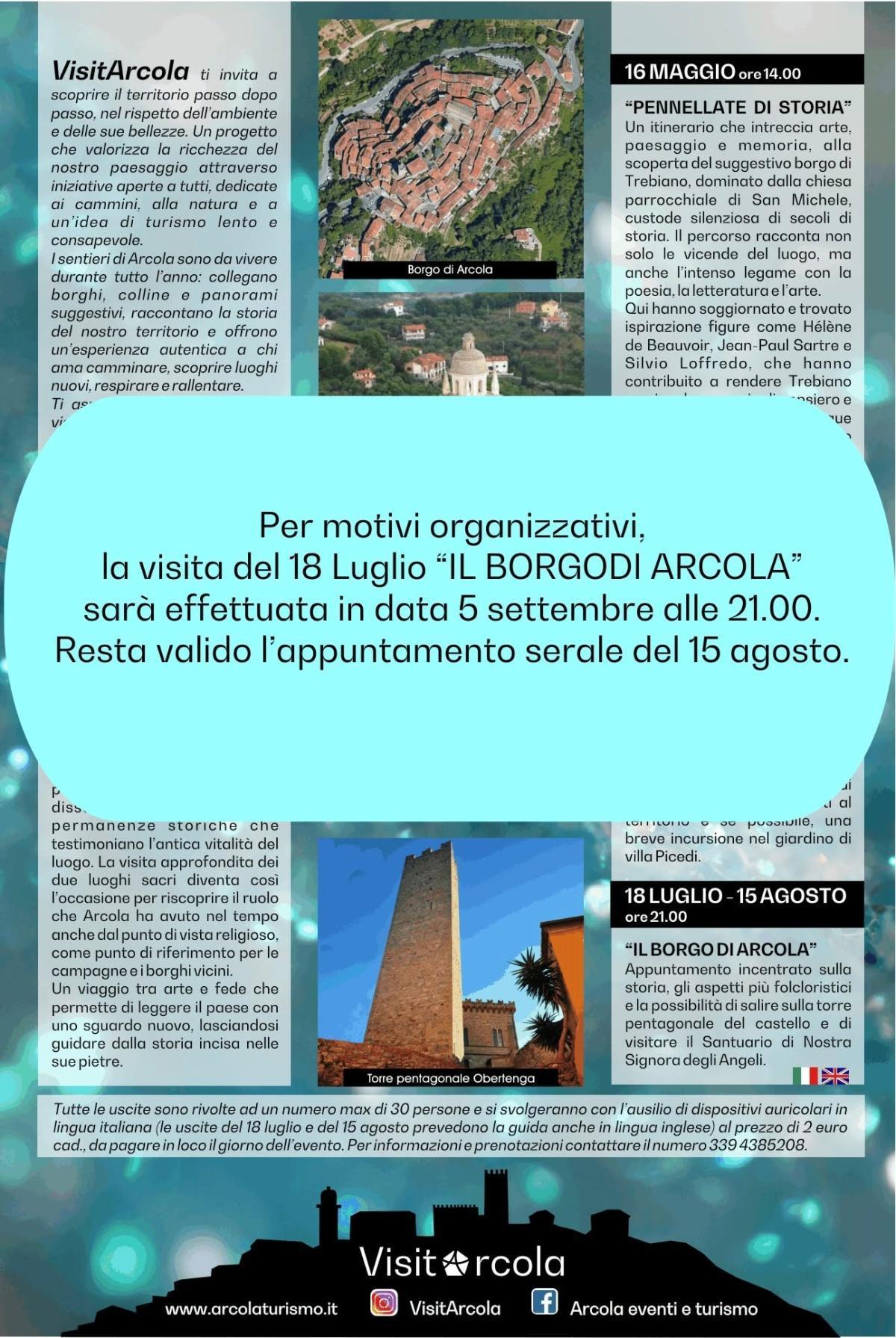 "Il Borgo di Arcola" - Visite guidate a cura di Diego Savani (inizio ore 21.00)