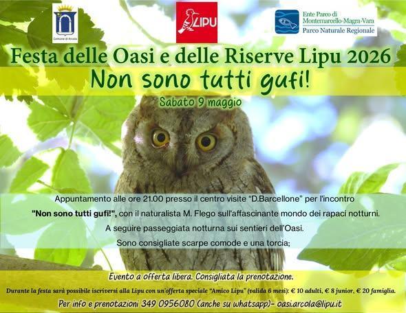 Festa delle Oasi e delle Riserve Lipu 2026 (inizio ore 21.00)