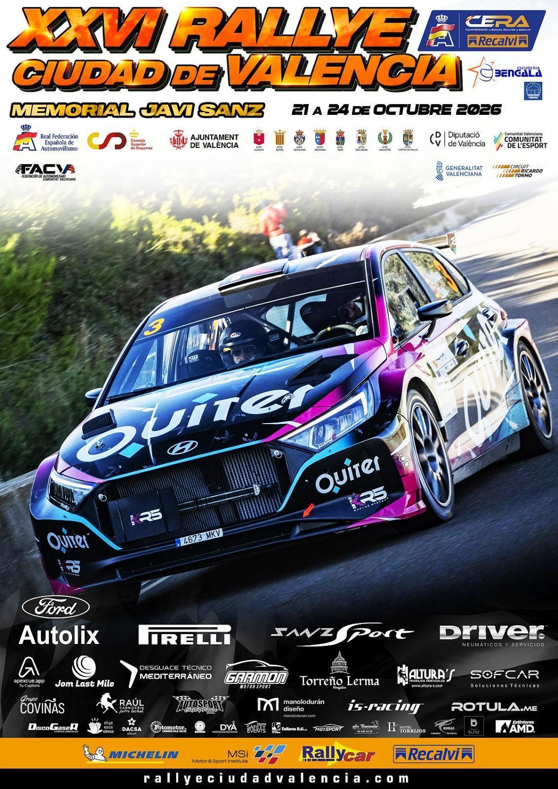 Presentado el Cartel Oficial del XXVI Rallye Ciudad de Valencia, Memorial Javi Sanz Presentado el Cartel Oficial del XXVI Rallye Ciudad de Valencia, Memorial Javi Sanz