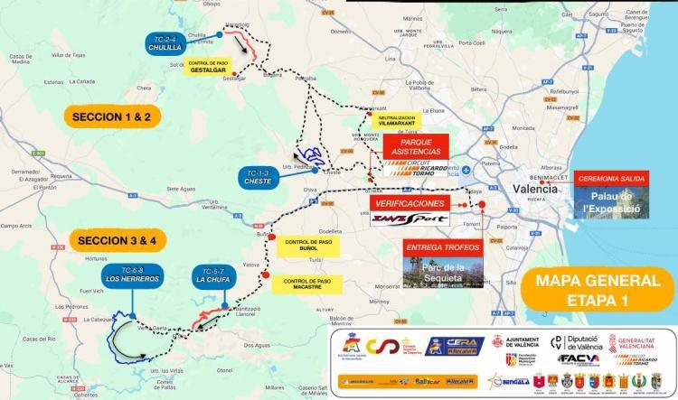 Publicado el Recorrido del XXV Rallye Ciudad de Valencia - Memorial Javi Sanz