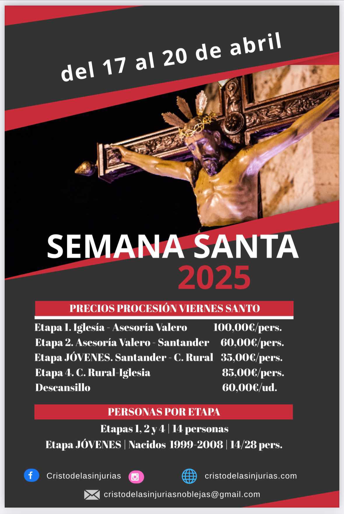 🔔 INSCRIPCIONES ABIERTAS – SEMANA SANTA 2025 🔔 🔔 INSCRIPCIONES ABIERTAS – SEMANA SANTA 2025 🔔