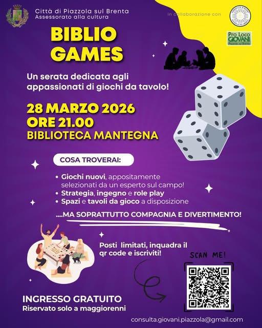 Biblio Games (start h. 21.00) Biblio Games (start h. 21.00)