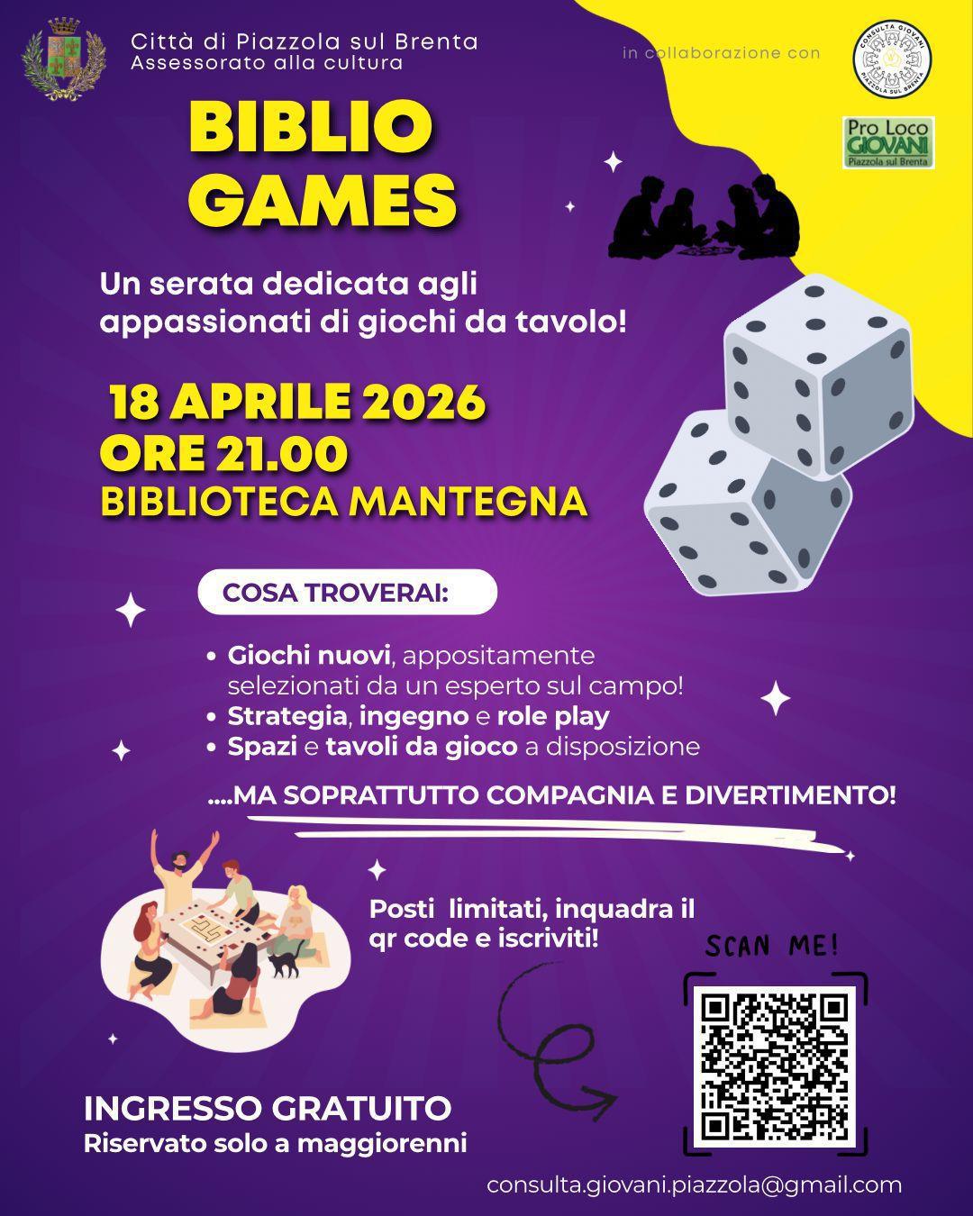 Biblio Games (dalle ore 21.00) 