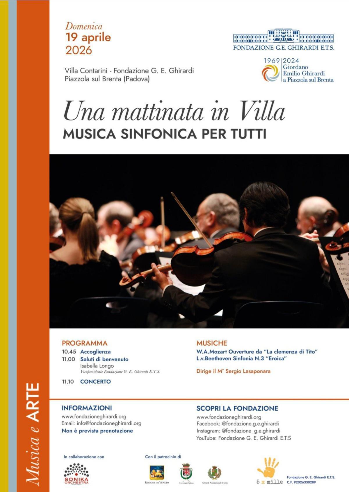 "Una Mattinata in Villa" musica sinfonica per tutti (inizio ore 11.00)