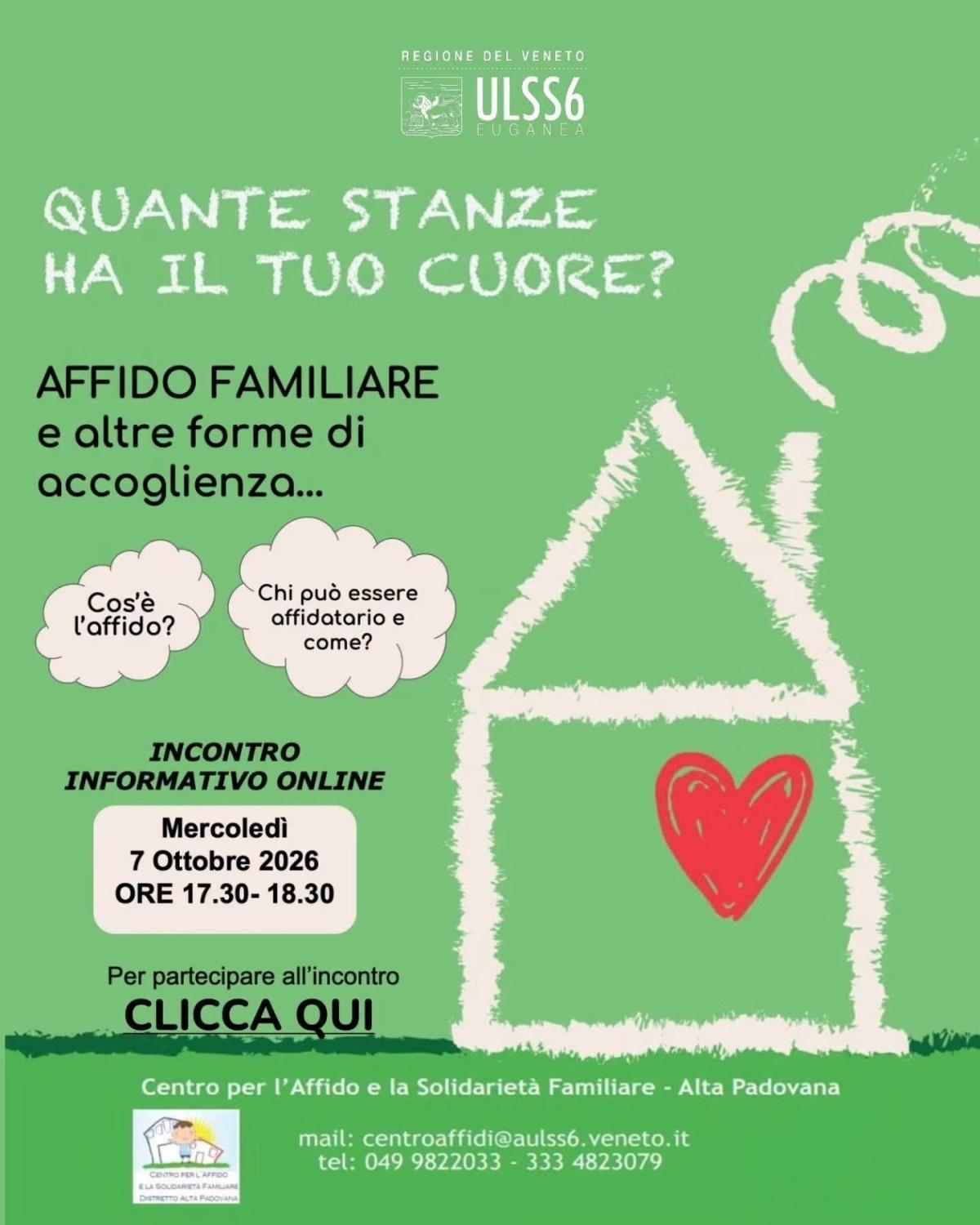 Affido Familiare, incontro online - Festa del Volontariato e delle Associazioni (Dalle ore 17:30)