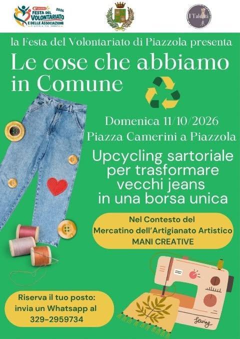 Laboratorio di Upcycling sartoriale - Festa del Volontariato e delle Associazioni (Ore 10:00, 14:00, 16:00)