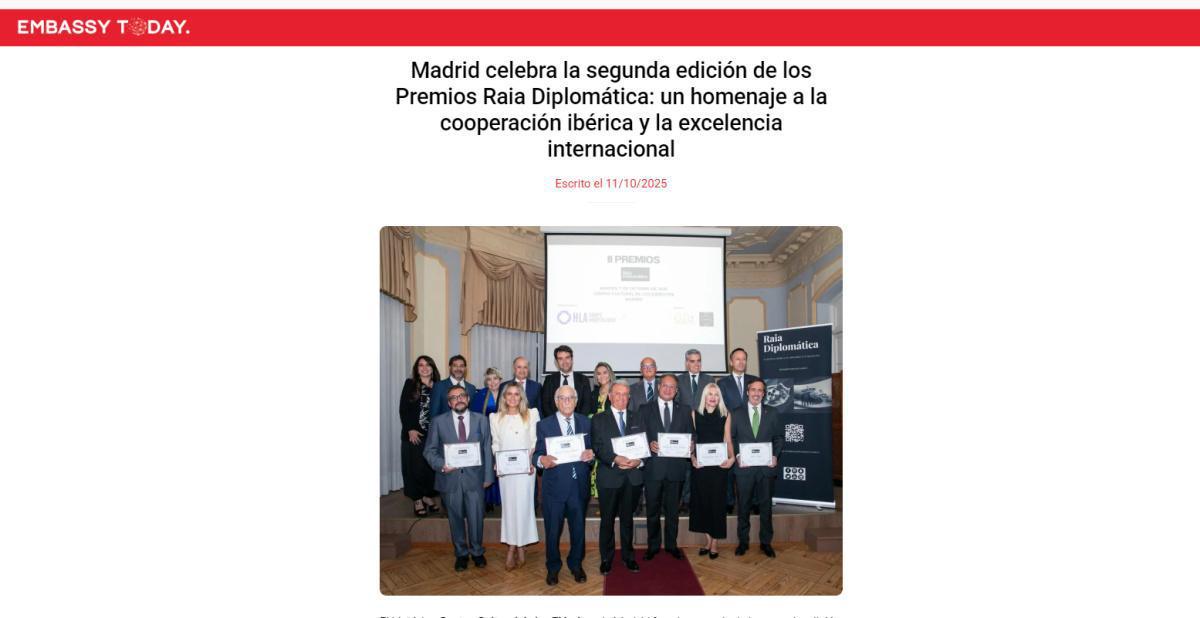 Madrid celebra la segunda edición de los Premios Raia Diplomática: un homenaje a la cooperación ibérica y la excelencia internacional