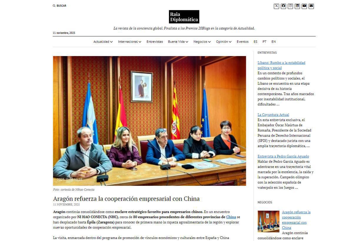 Aragón refuerza la cooperación empresarial con China