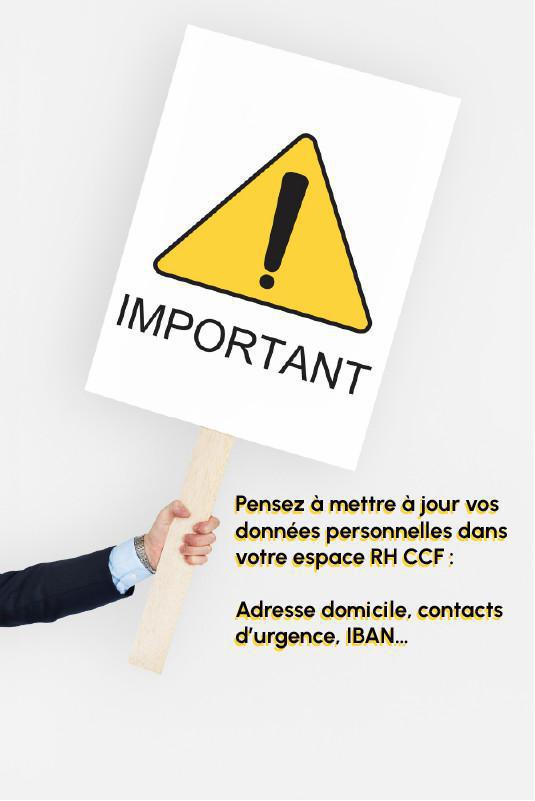 Espace RH CCF, données personnelles à mettre à jour!