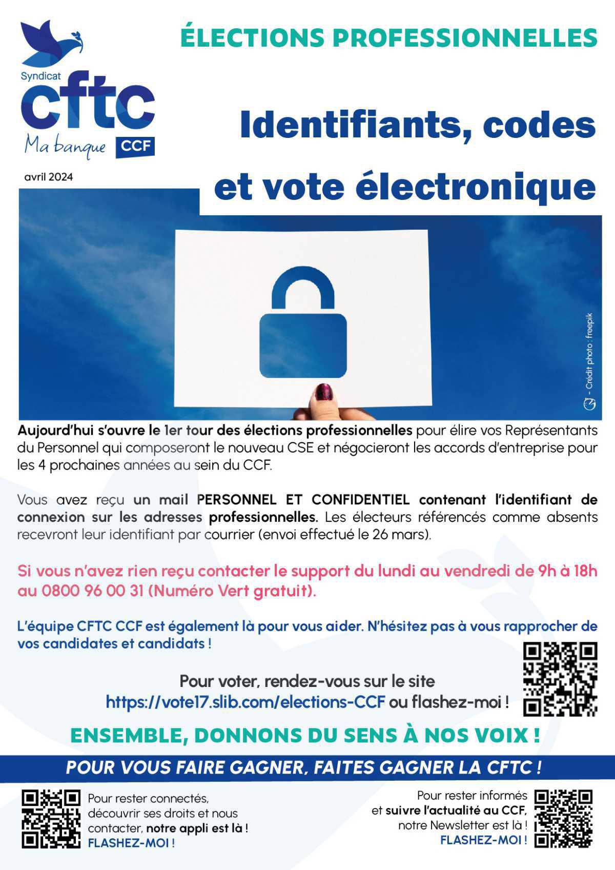 Identifiants, codes et vote électronique