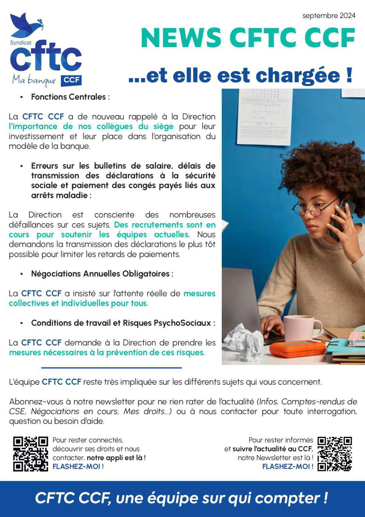 NEWS CFTC CCF/ TRACT DE RENTREE NEWS CFTC CCF/ TRACT DE RENTREE