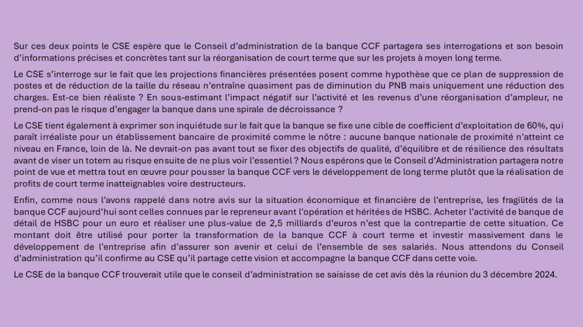 NEWS INFORMATIONS CSE DU 28 NOVEMBRE 2024
