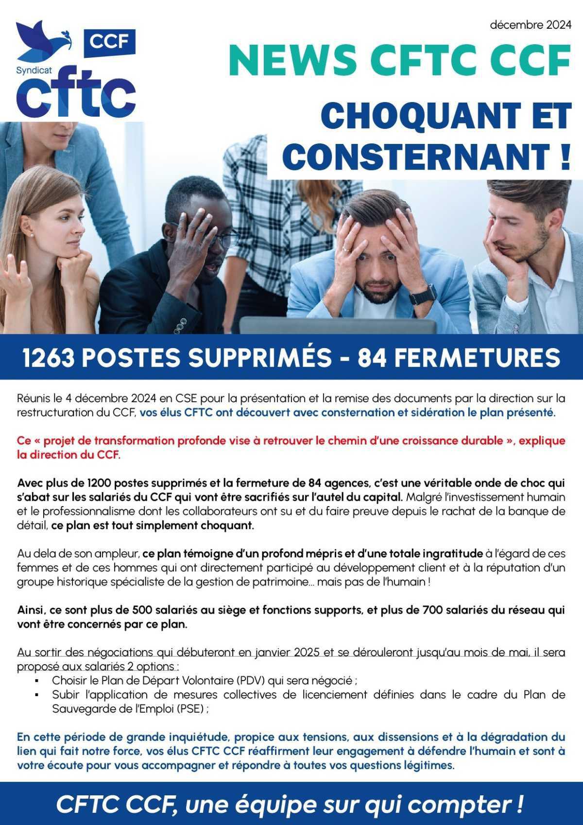NEWS CFTC CCF / CHOQUANT ET CONSTERNANT !
