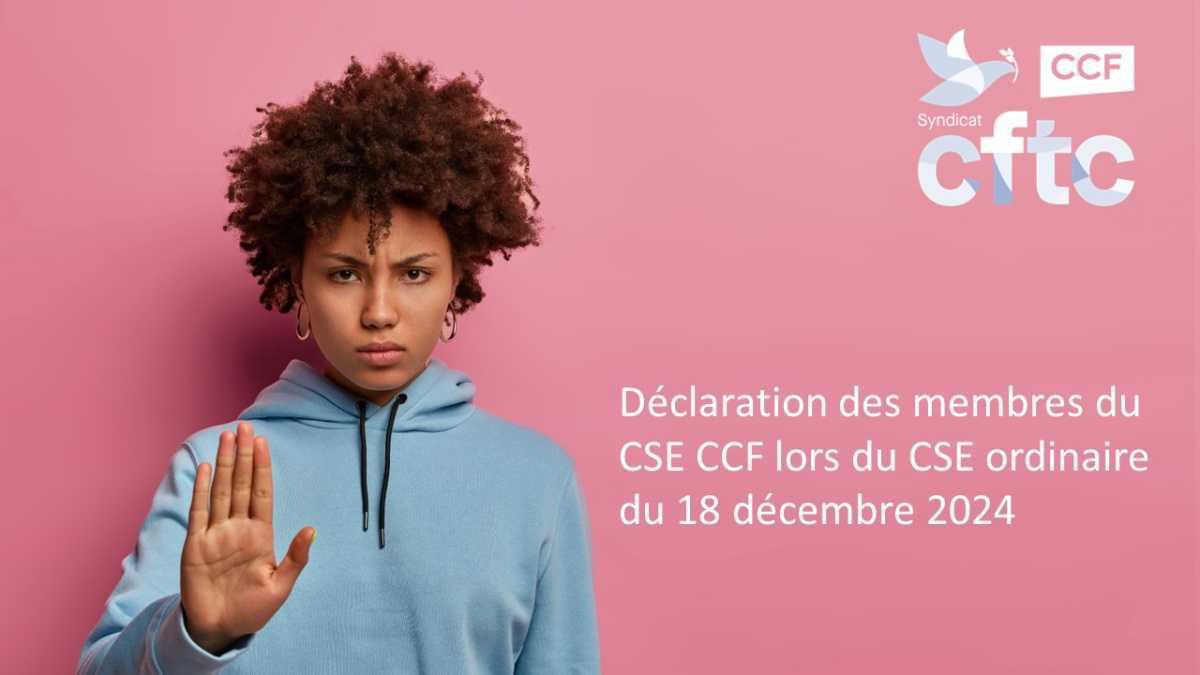 Déclaration des membres du CSE le 18 décembre 2024 Déclaration des membres du CSE le 18 décembre 2024