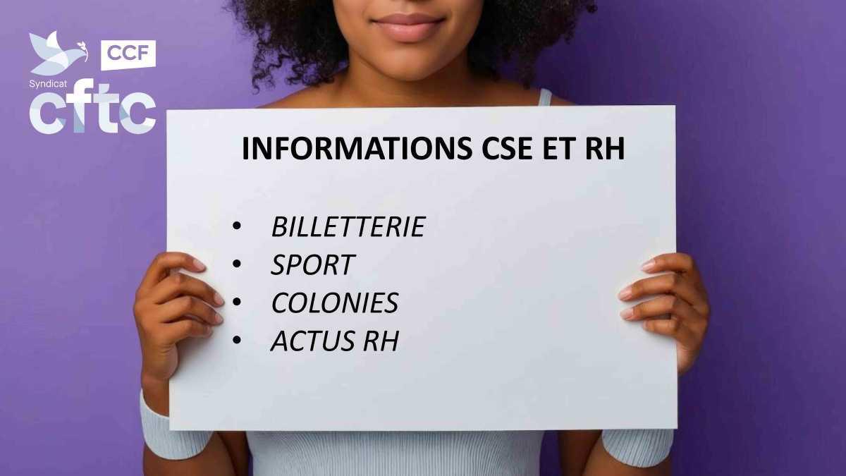 NEWS CCF / INFORMATIONS CSE ET RH NEWS CCF / INFORMATIONS CSE ET RH