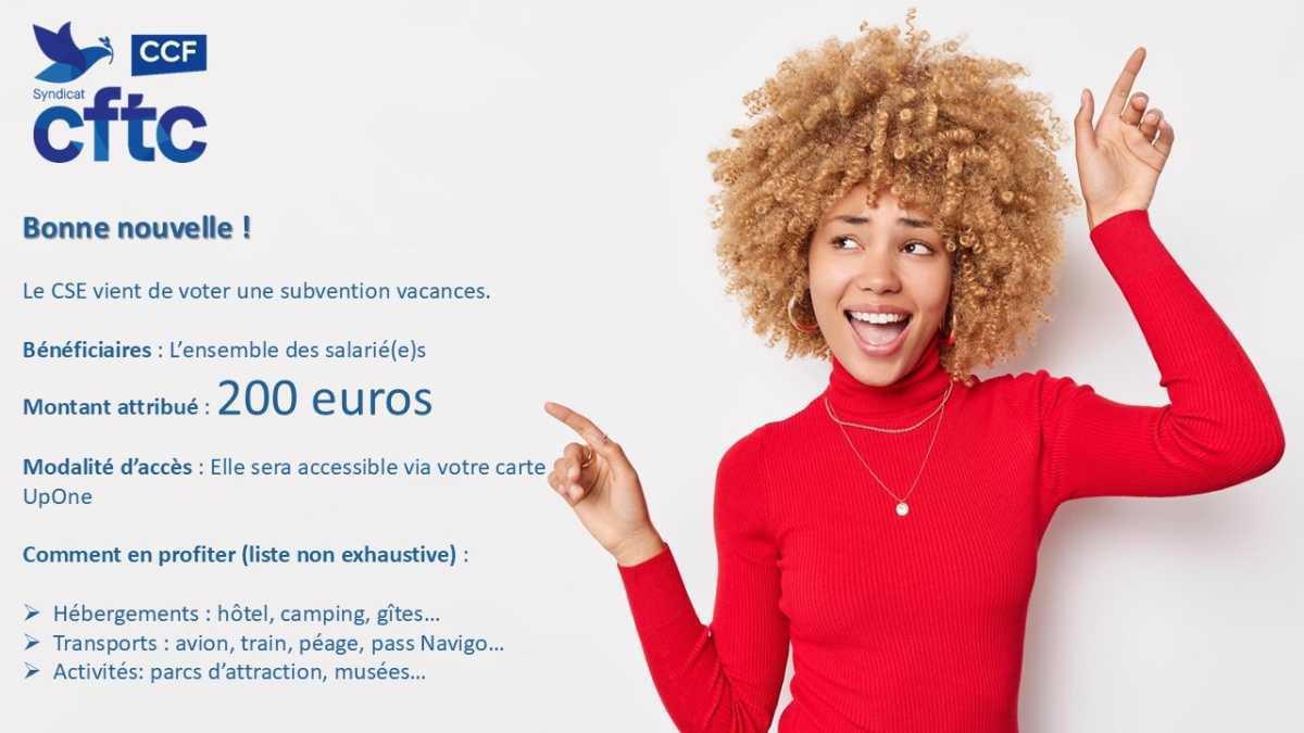 La subvention vacances arrive ! La subvention vacances arrive !