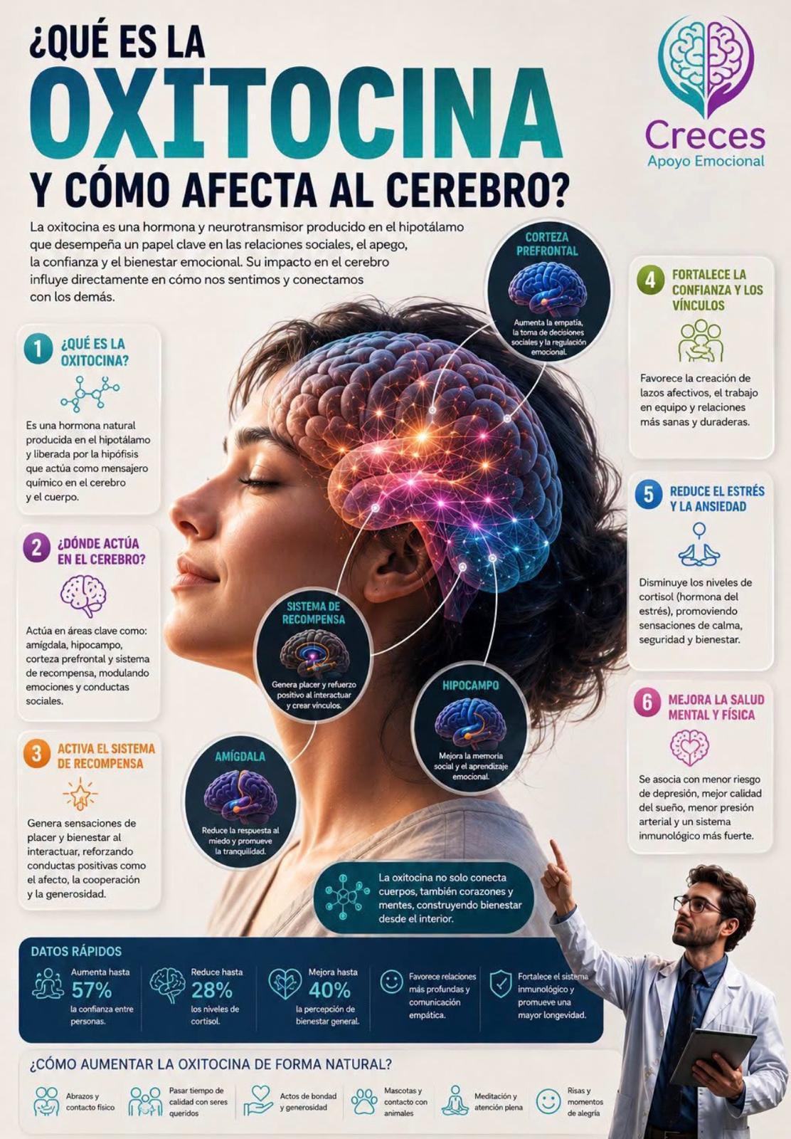 La oxitocina: la hormona que favorece el bienestar emocional