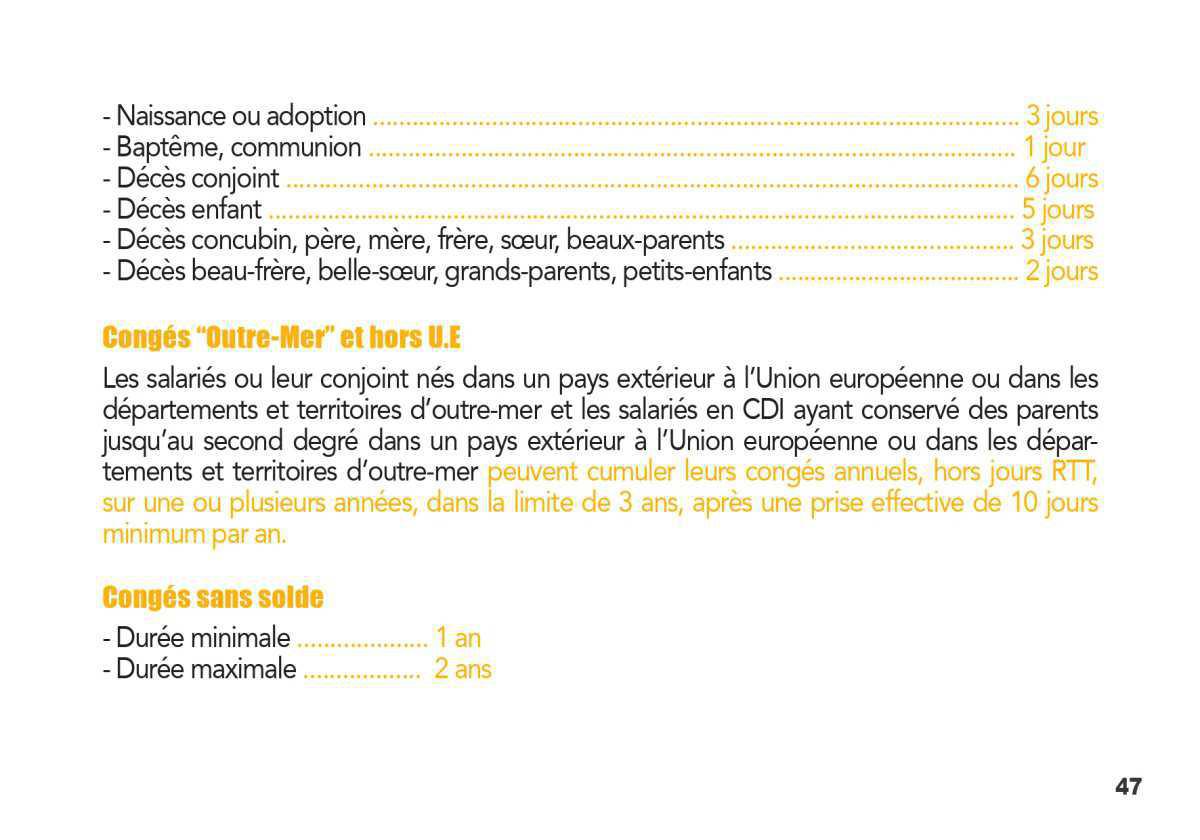 LES CONGES