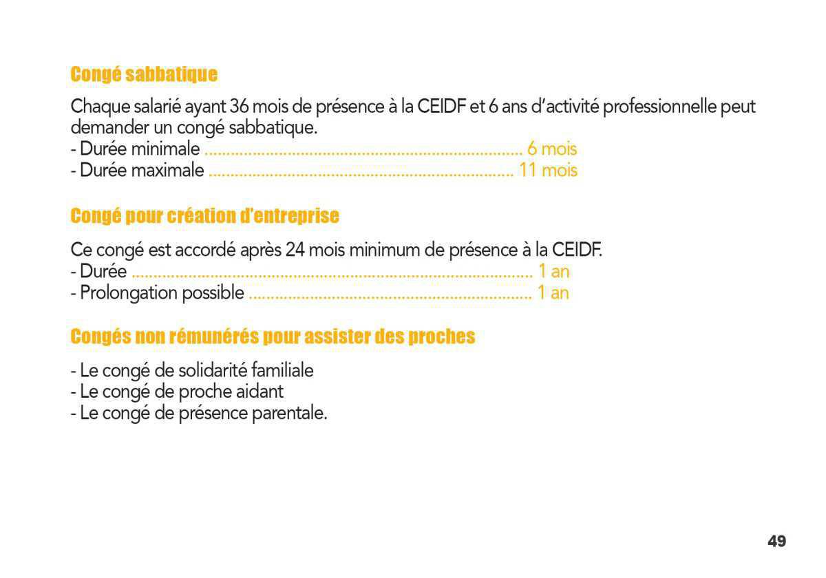LES CONGES