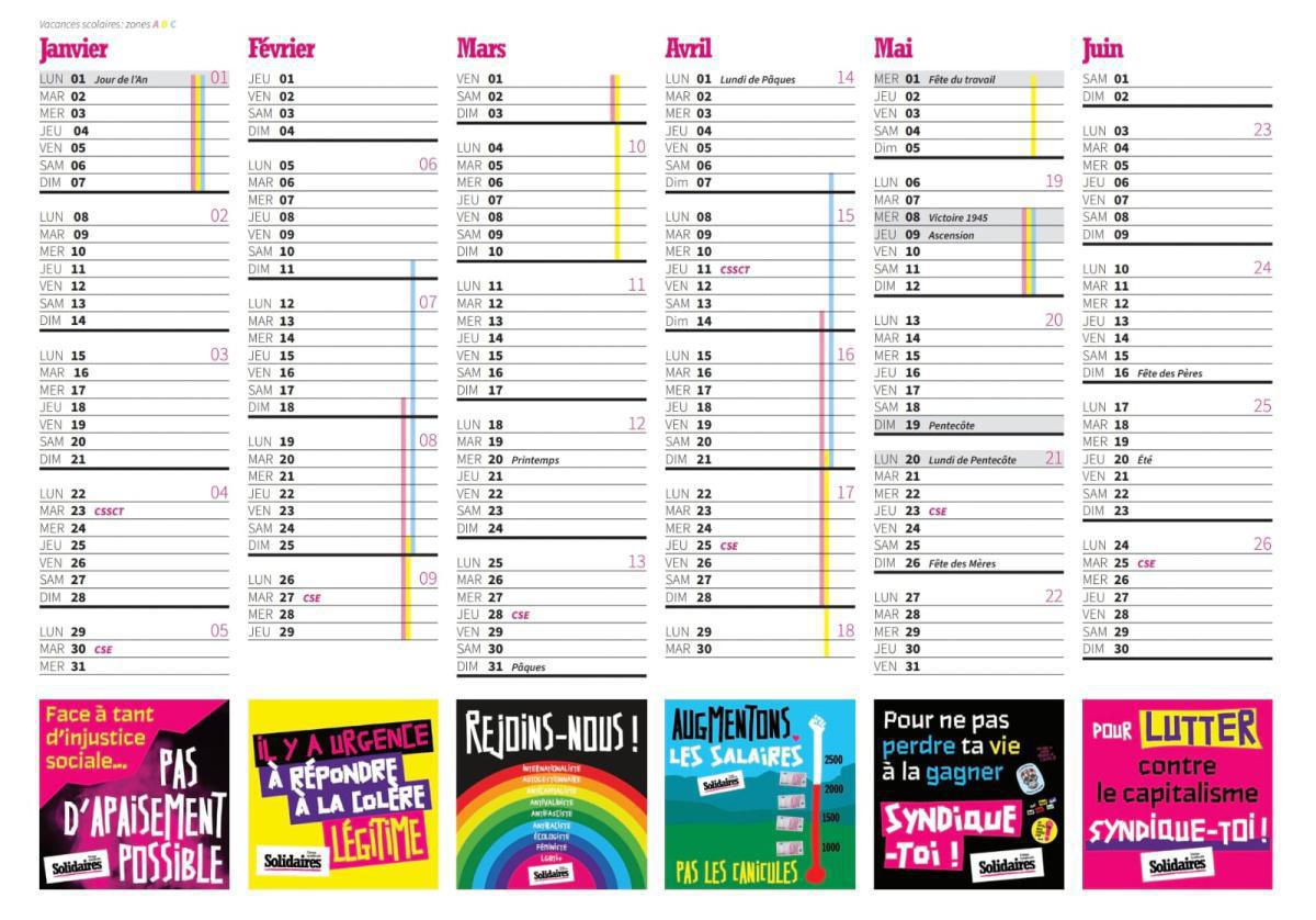 infos utiles - calendrier