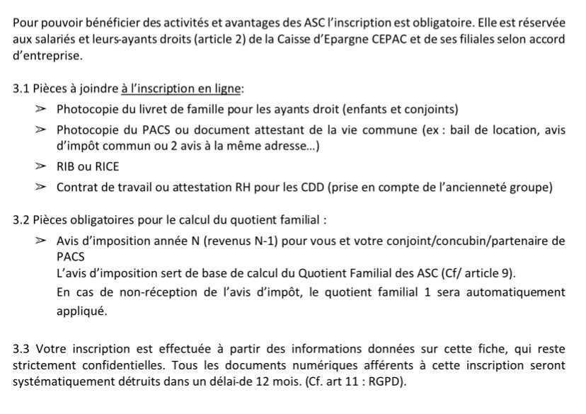 Comment s'inscrire aux ASC ?