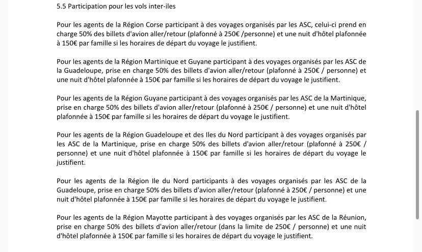 Une participation pour les vols inter-îles